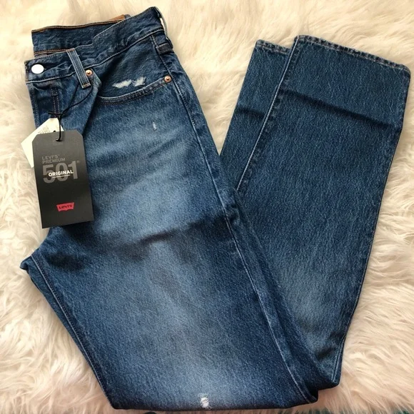 NWT Levi’s 501 Jeans 29 32 Mom Jean Straight Leg dark wash summer spring cute - Picture 6 of 11